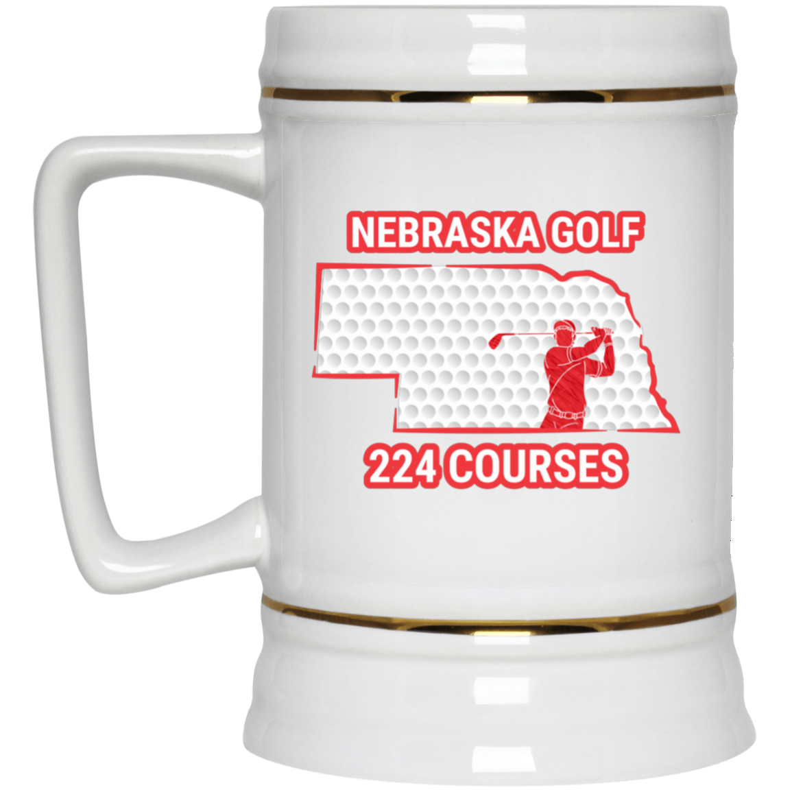 Nebraska Beer Stein - Manns Golf Cave