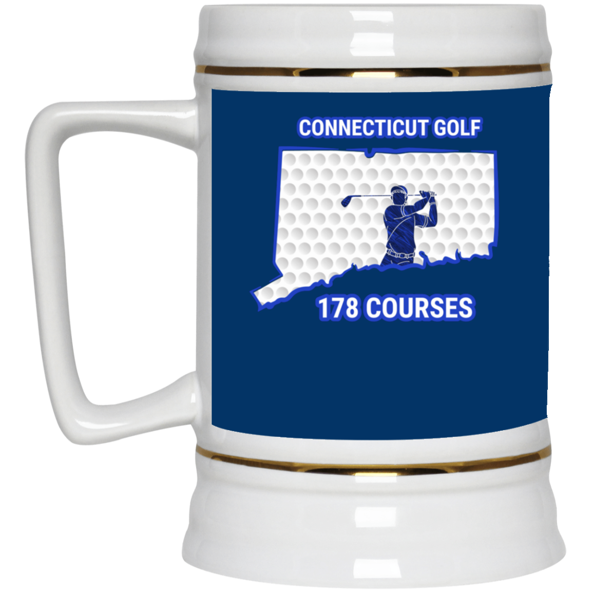 Connecticut Beer Stein - Manns Golf Cave