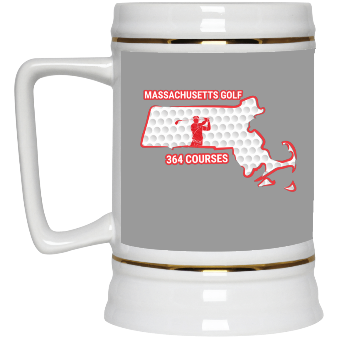 Massachusetts Beer Stein - Manns Golf Cave