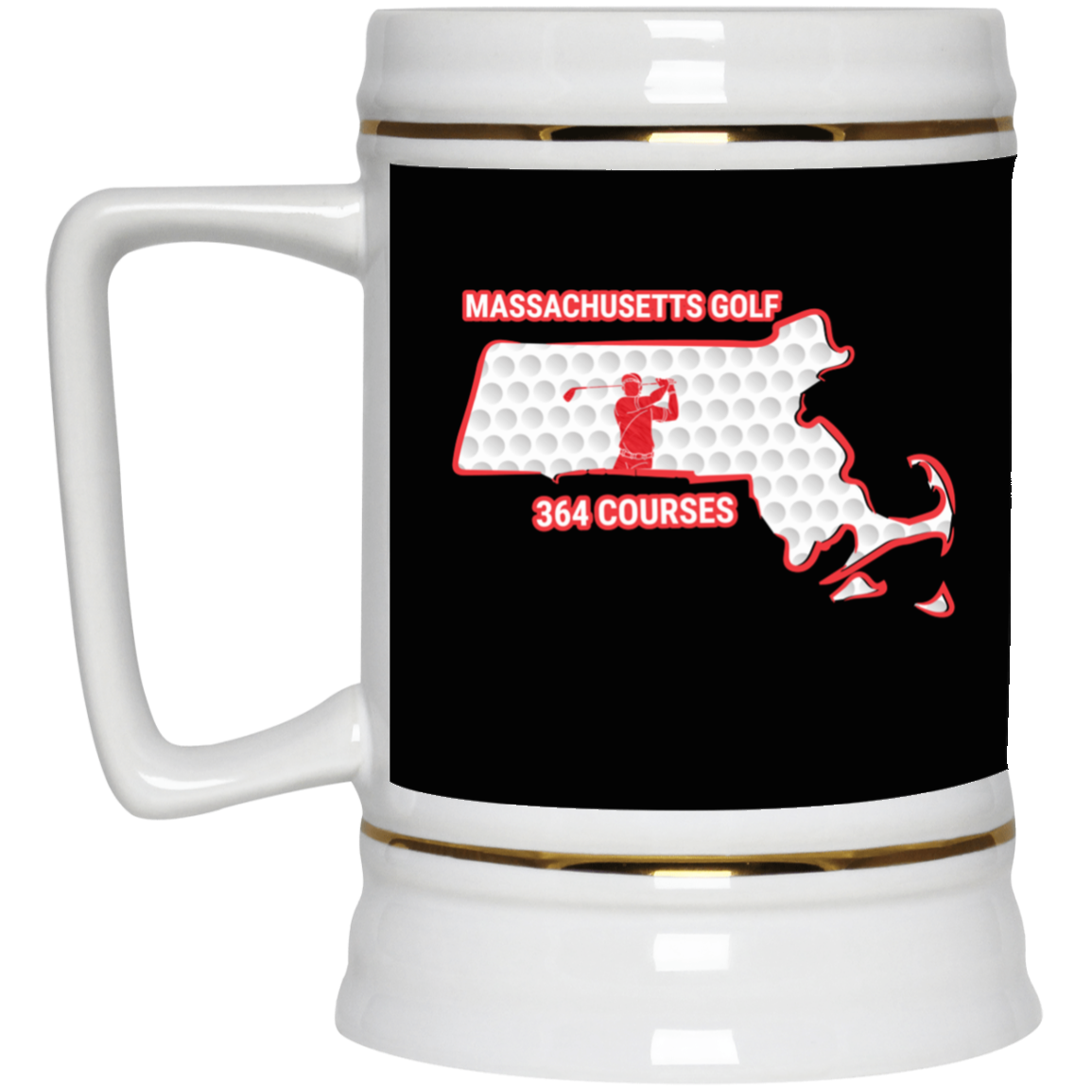 Massachusetts Beer Stein - Manns Golf Cave