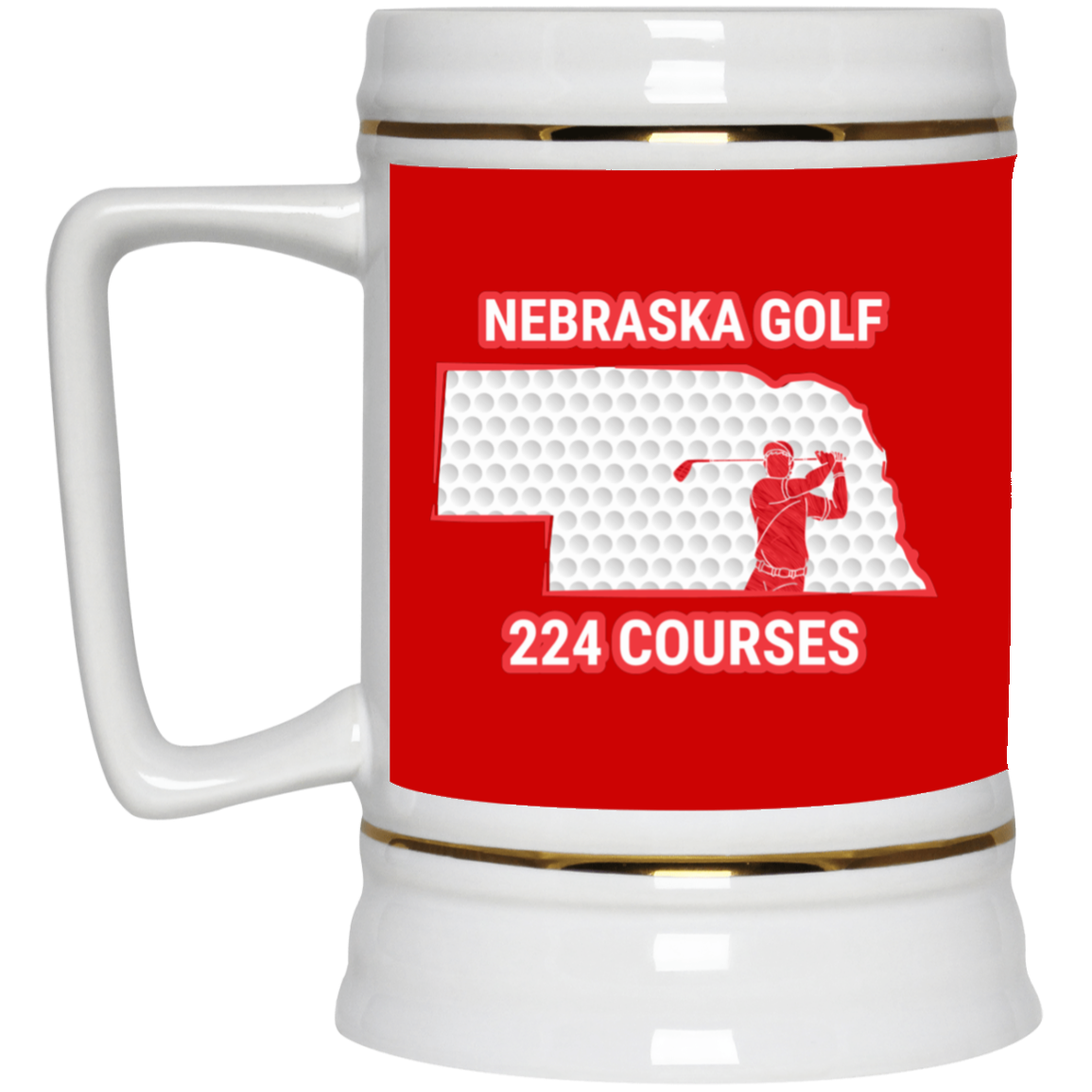 Nebraska Beer Stein - Manns Golf Cave