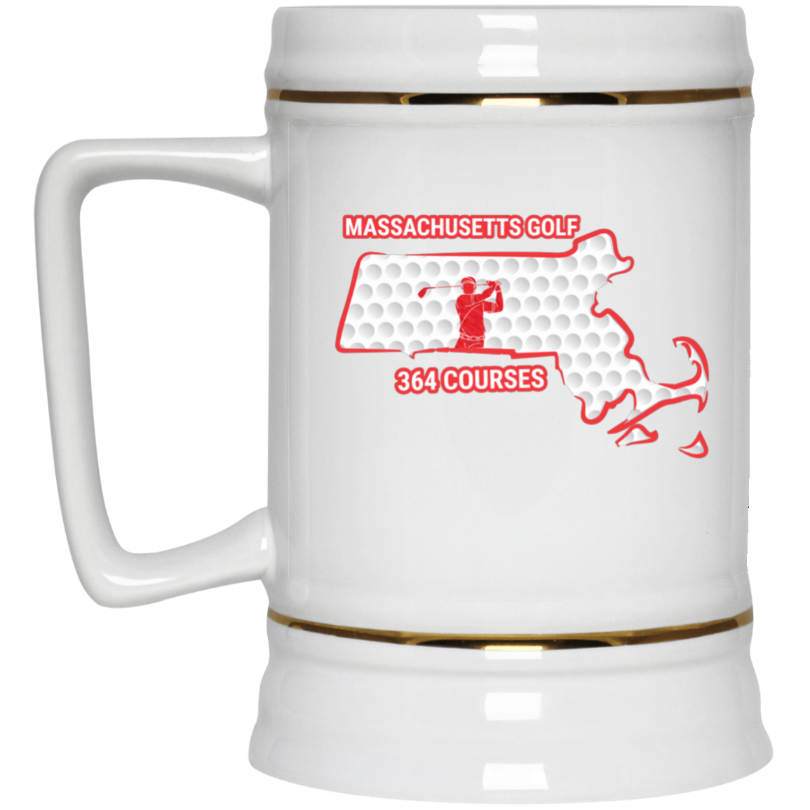 Massachusetts Beer Stein - Manns Golf Cave