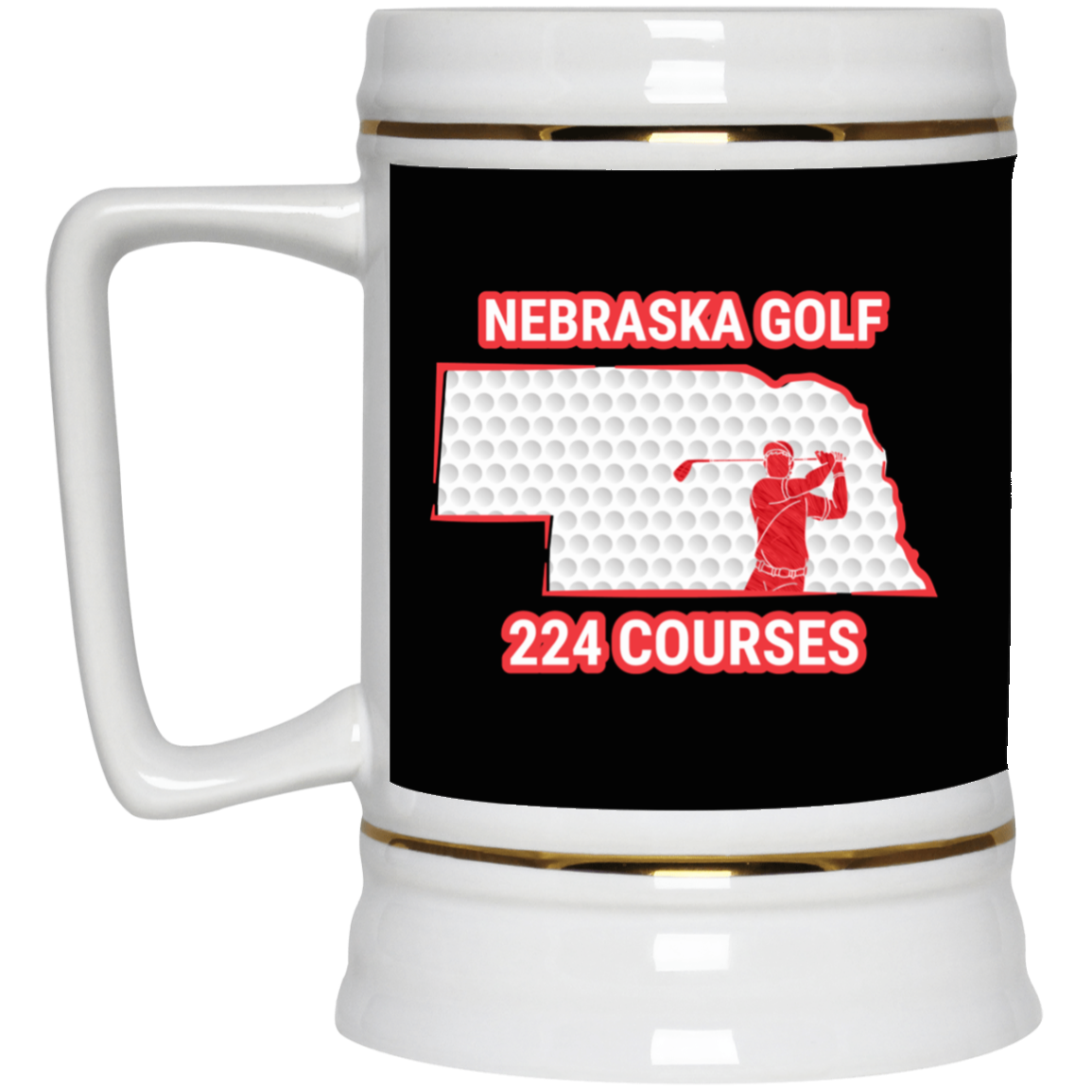 Nebraska Beer Stein - Manns Golf Cave