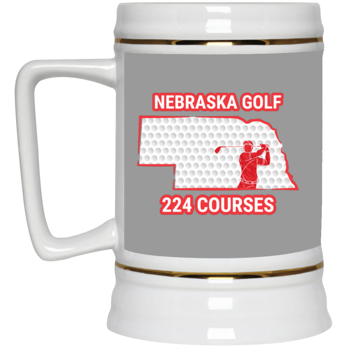 Nebraska Beer Stein - Manns Golf Cave