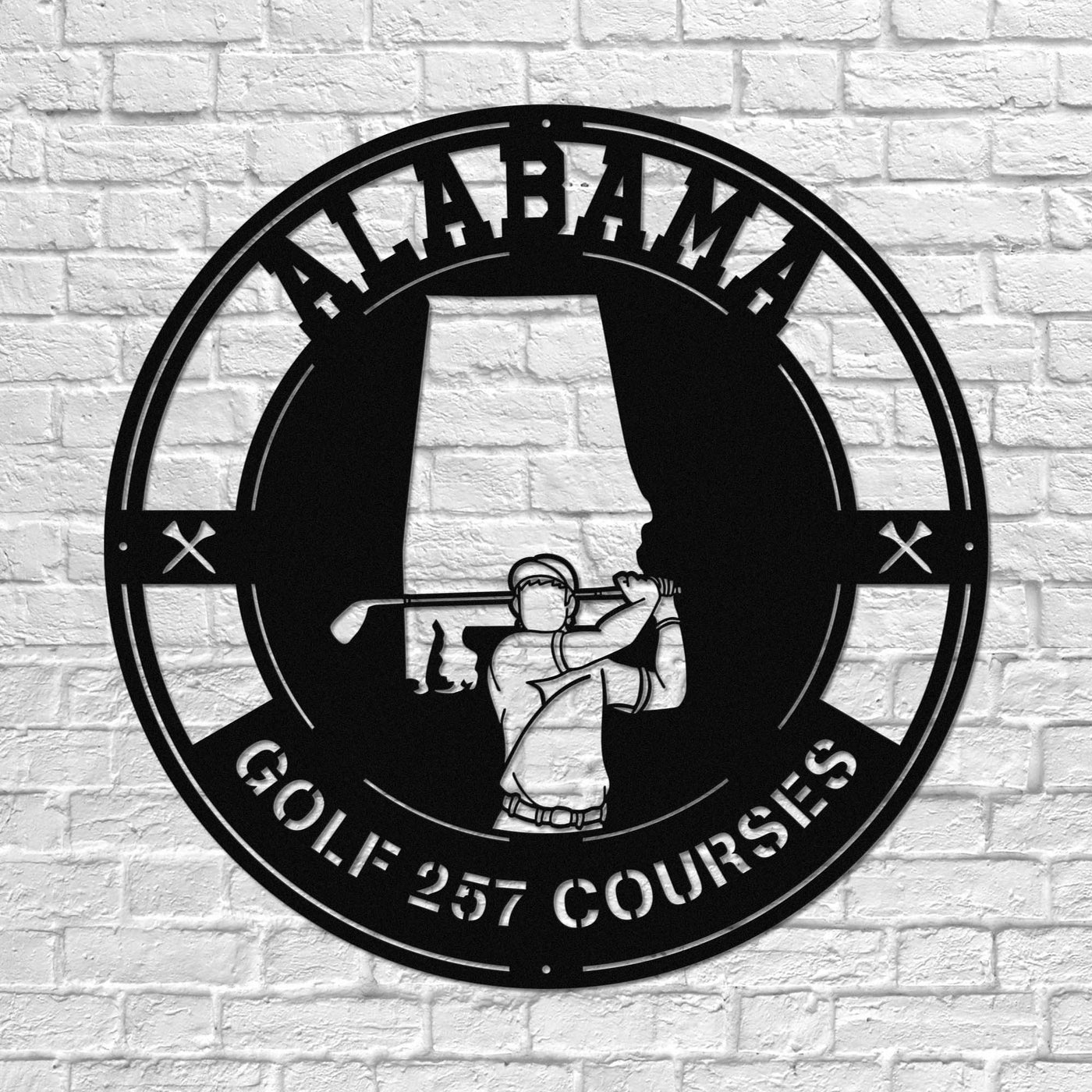 Alabama Golf Metal Art Manns Golf Cave Wall Art