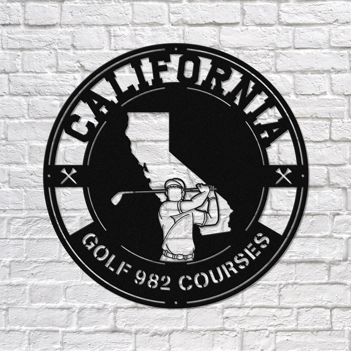 California Golf Metal Art Manns Golf Cave Wall Art