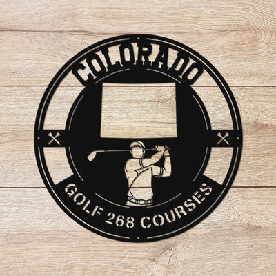 Colorado Golf Metal Art Manns Golf Cave Wall Art