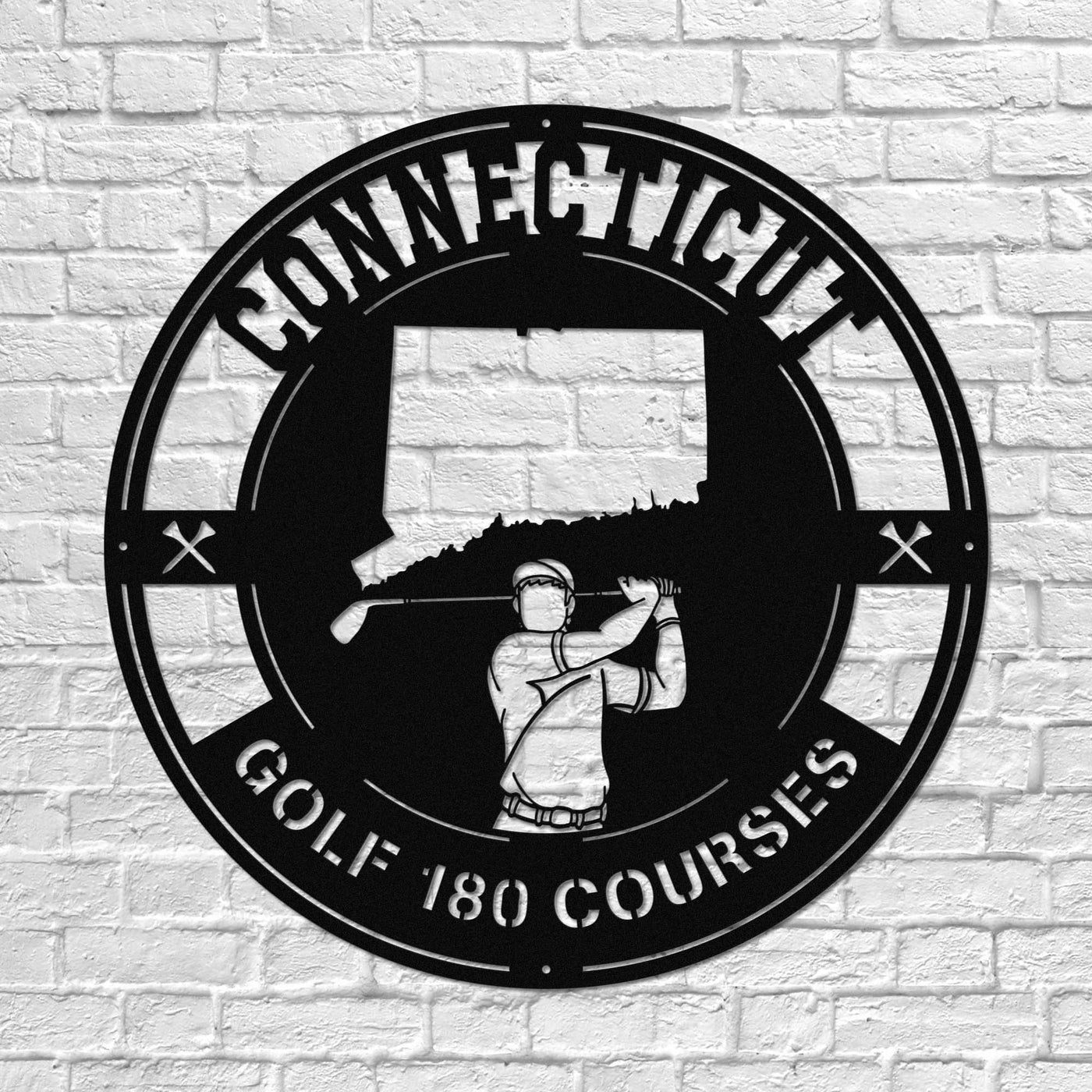 Connecticut Golf Metal Art Manns Golf Cave Wall Art
