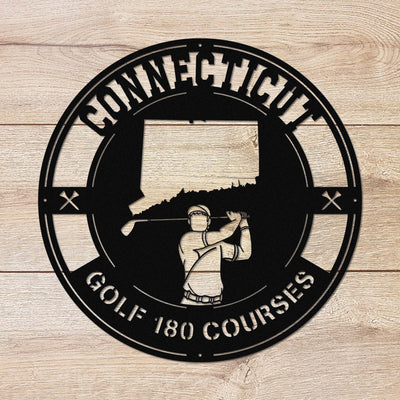 Connecticut Golf Metal Art Manns Golf Cave Wall Art