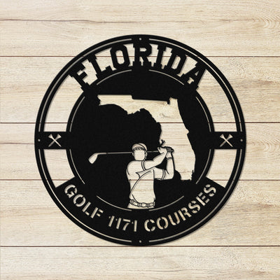 Florida Golf Metal Art Manns Golf Cave Wall Art