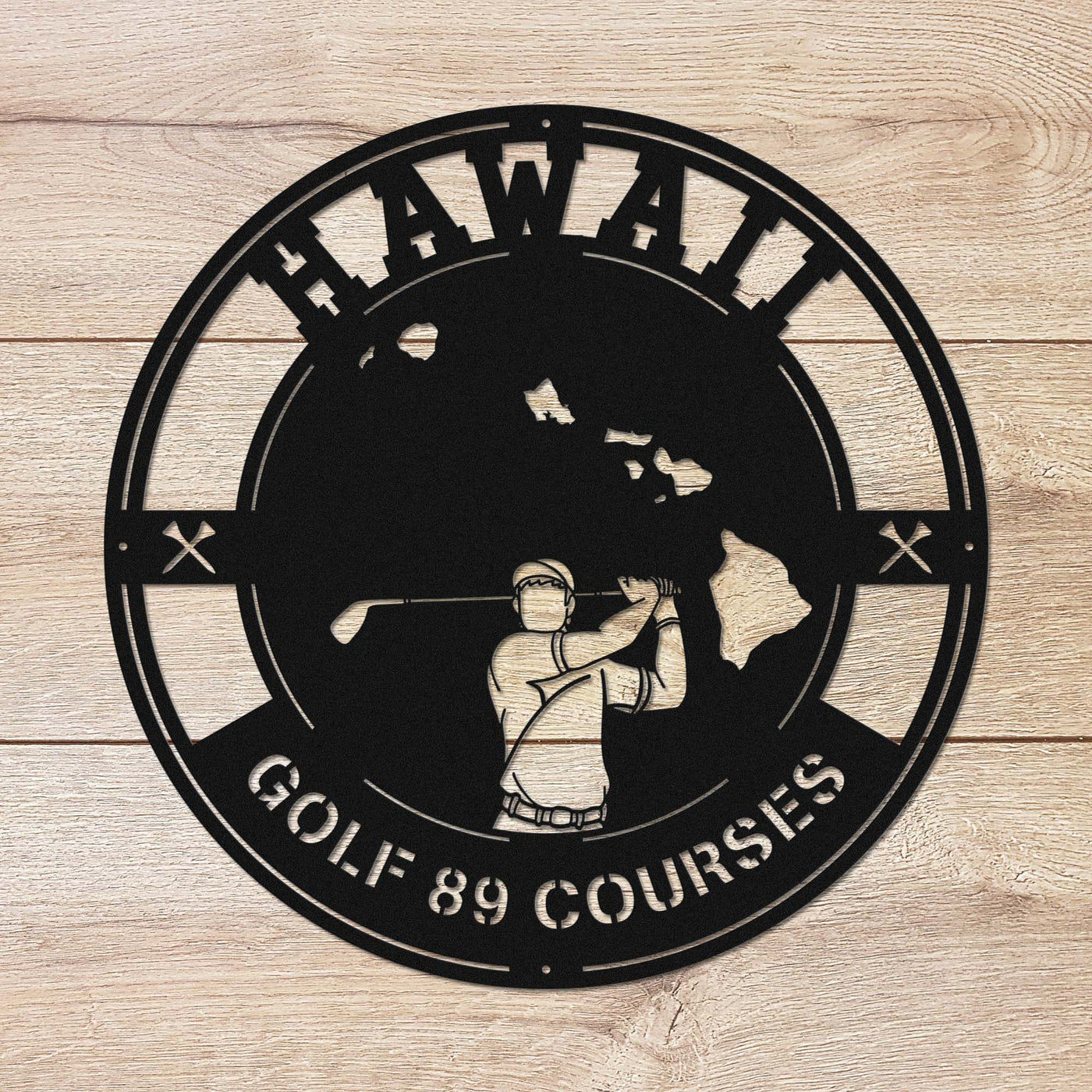 Hawaii Golf Metal Art Manns Golf Cave Wall Art