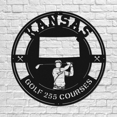 Kansas Golf Metal Art Manns Golf Cave Wall Art