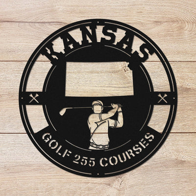 Kansas Golf Metal Art Manns Golf Cave Wall Art