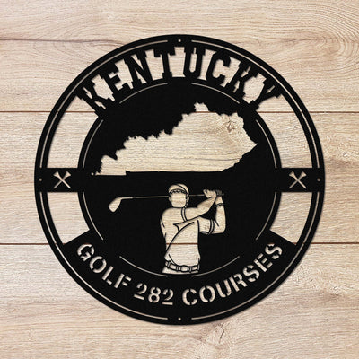 Kentucky Golf Metal Art Manns Golf Cave Wall Art