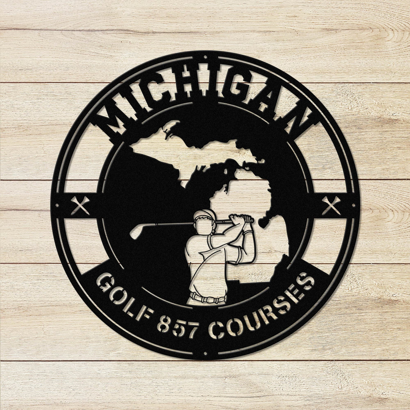 Michigan Golf Metal Art Manns Golf Cave Wall Art