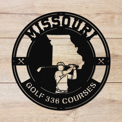 Missouri Golf Metal Art Manns Golf Cave Wall Art