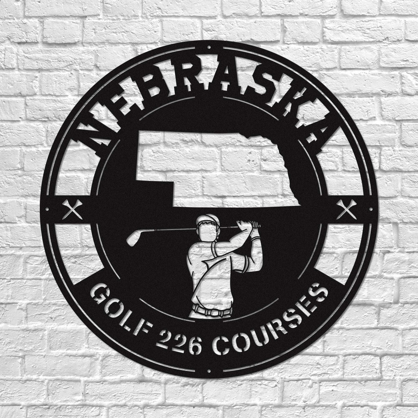 Nebraska Golf Metal Art Manns Golf Cave Wall Art