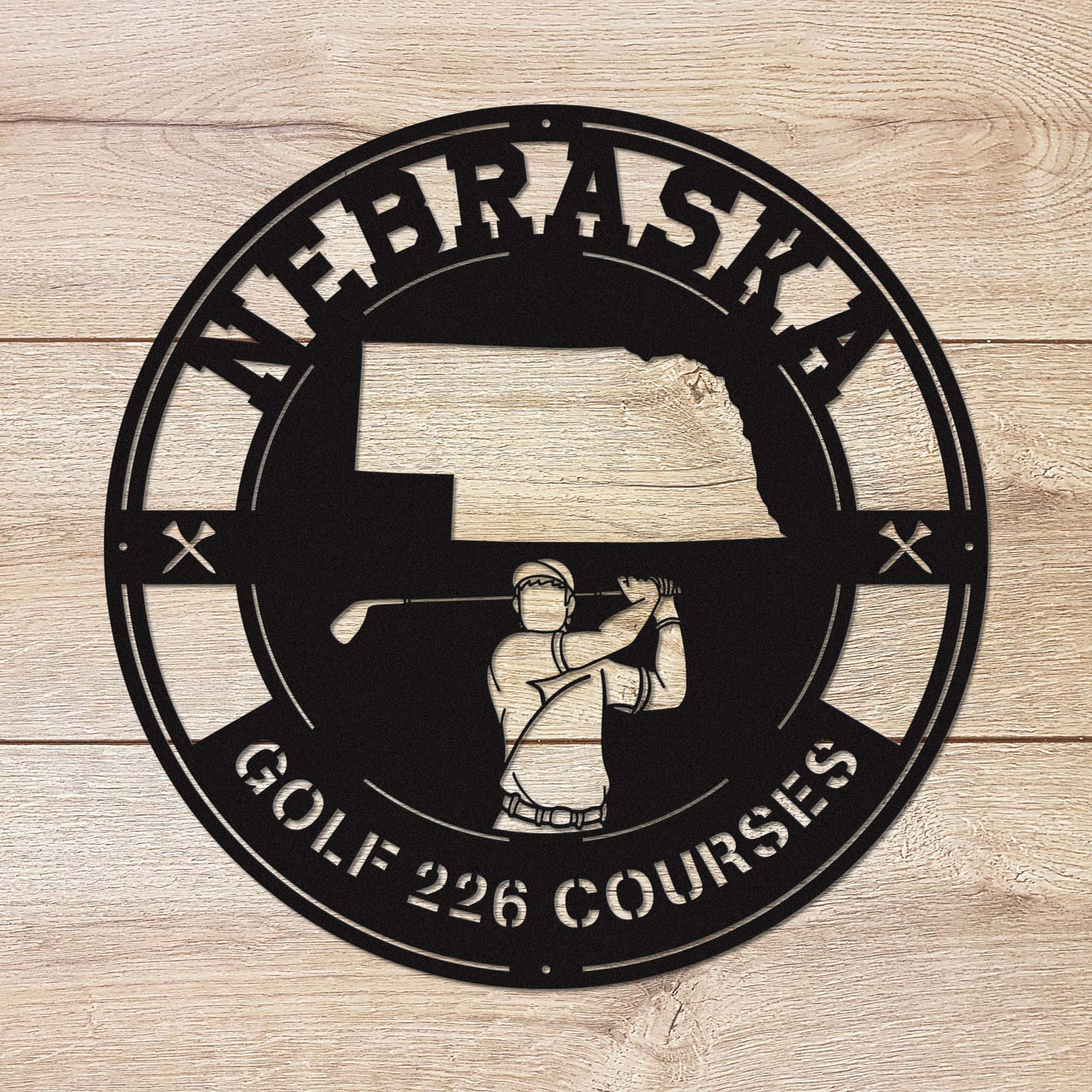 Nebraska Golf Metal Art Manns Golf Cave Wall Art