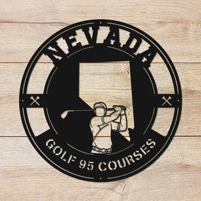 Nevada Golf Metal Art Manns Golf Cave Wall Art