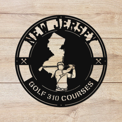 New Jersey Golf Metal Art Manns Golf Cave Wall Art