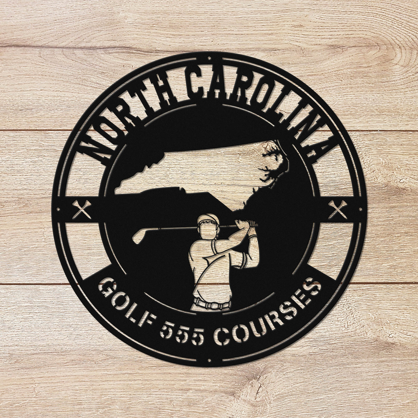 North Carolina Golf Metal Art Manns Golf Cave Wall Art