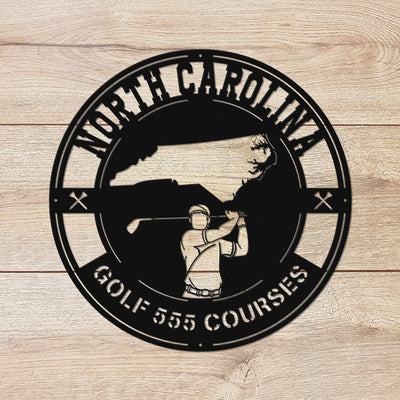 North Carolina Golf Metal Art Manns Golf Cave Wall Art