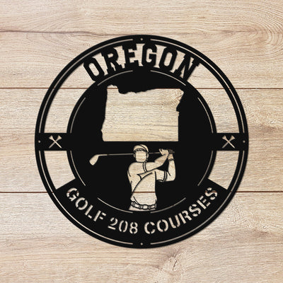 Oregon Golf Metal Art Manns Golf Cave Wall Art